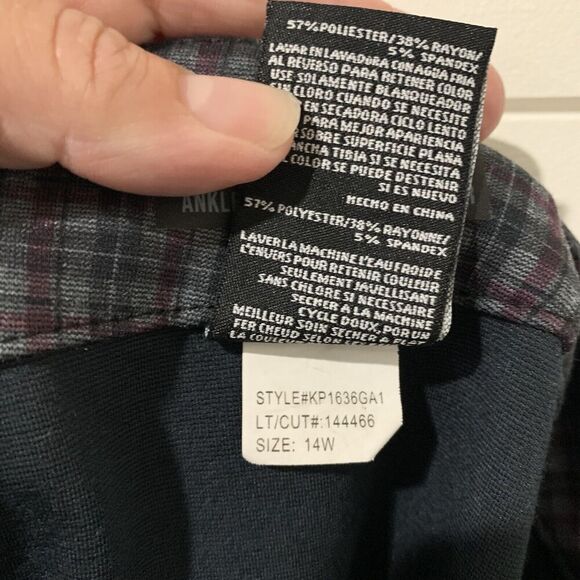 Kut from the Kloth | Plaid Pants Elizabeth Ankle Straight Leg Trouser- Size 14 W - Picture 7 of 8